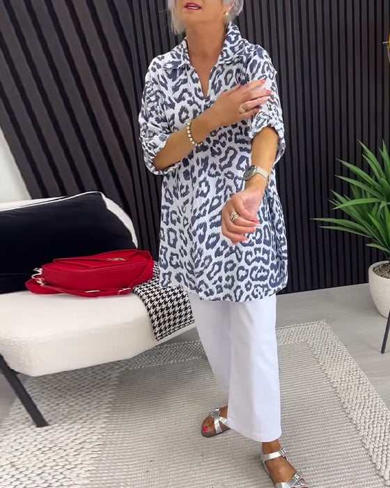 Blouse Revers Luizenprint