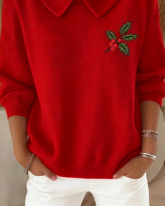 Pullover Met Peter Pan-Kraag En Jacquard