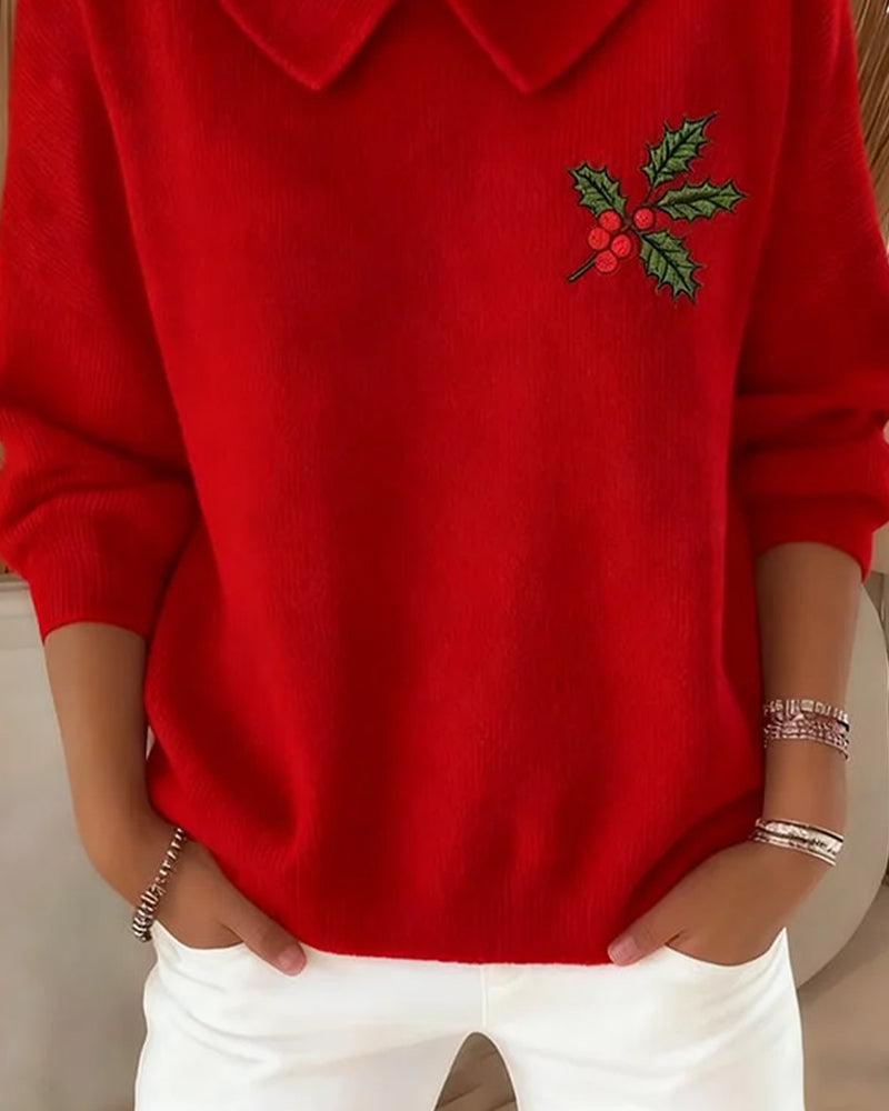 Pullover Met Peter Pan-Kraag En Jacquard