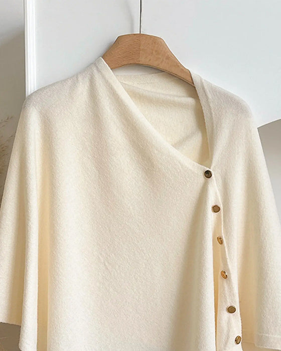 Jas Veelzijdig Asymmetrische Knoop Cape Mantel