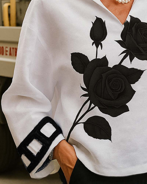 Blouse elegant bedrukt mode