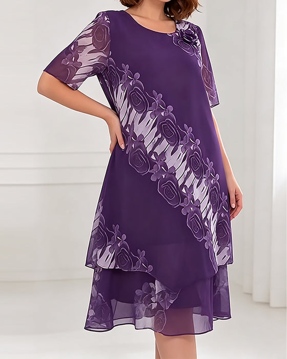 Jurk Rondhals Bloemen Casual