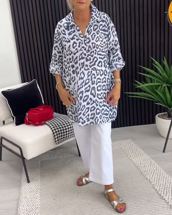 Blouse Revers Luizenprint