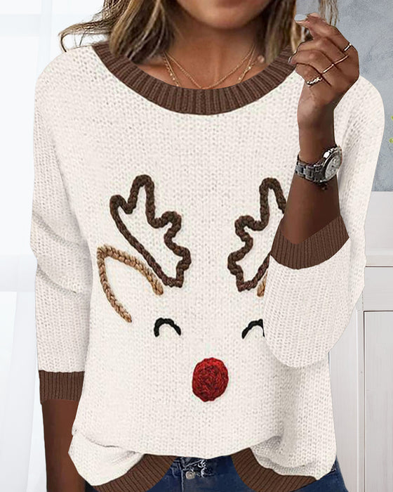 Trui casual ronde hals kerstpatroon
