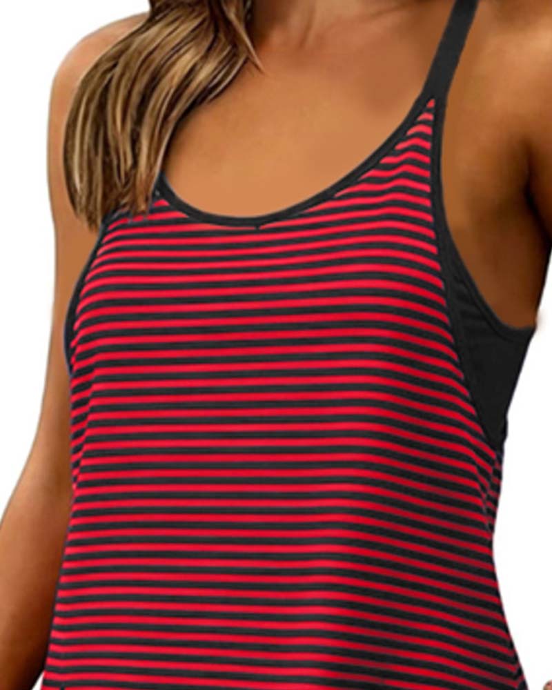 Jumpsuits Gestreept Mouwloos Cami Casual