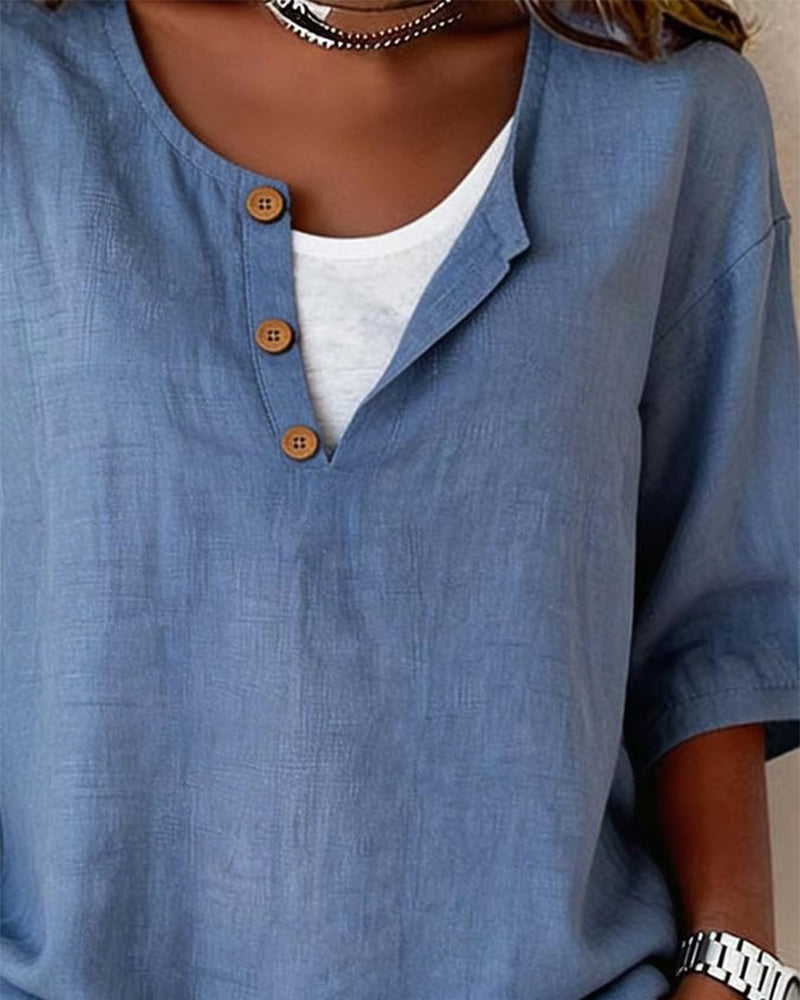 Blouse Nep Tweedelig 3/4-Mouw