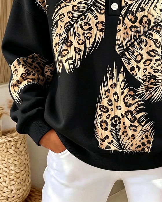 Sweatshirt Luipaard Veer Print