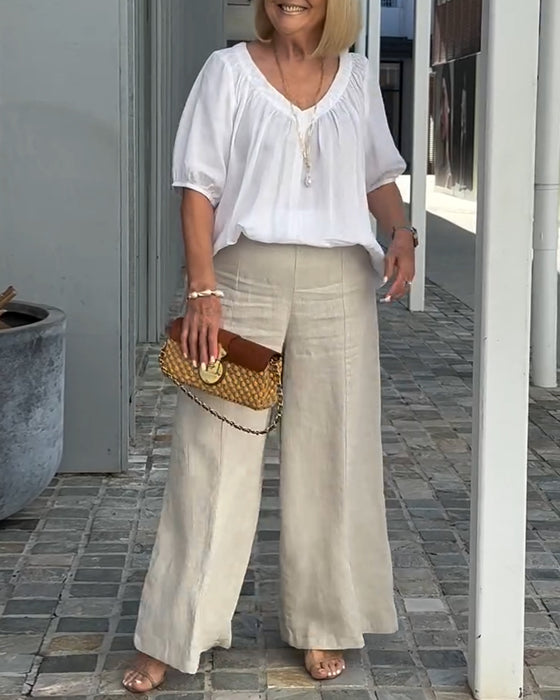 Set V-hals Casual Loungebroek