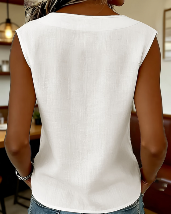 Tanktop Mouwloos Knoop-Omhoog