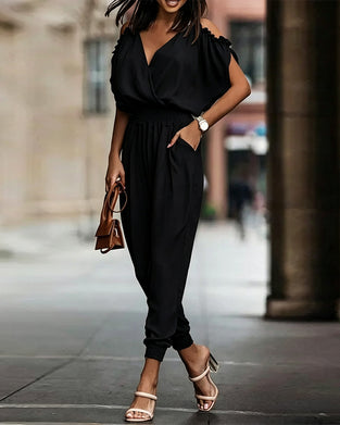 Jumpsuits Effen Kleur V-Hals