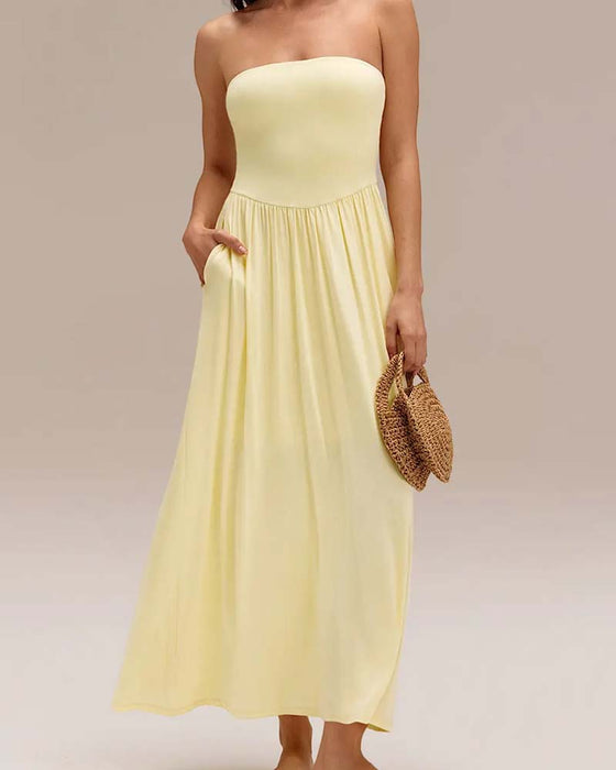 Jurk Convertible Mouwloos Taille-Cinchend