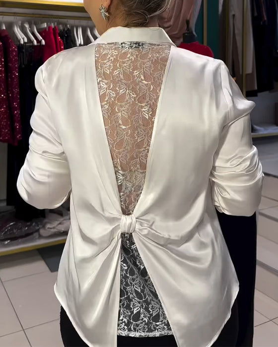 Stijlvolle Kantblouse met Strik