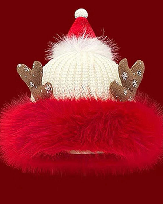Kerststijl Festival Viering Vrolijke Gebreide Muts