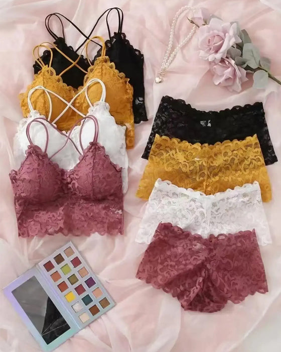 Lingerie Set Kant Uitsnijding Rug