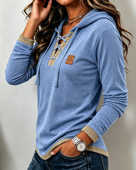 Top Trekkoord Contrastrijk Slim Fit