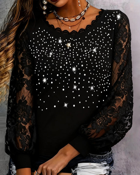 Modieuze Blouse Met Patchworkprint