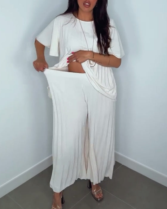 Effen kleur geplooide losse sets