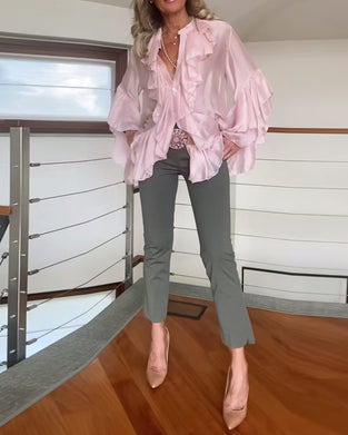 Blouse Modieus Gerimpeld