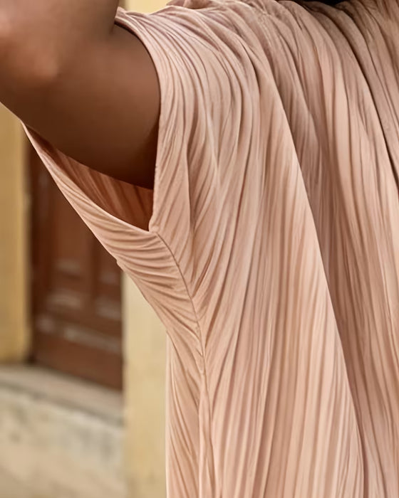 Blouse Korte Mouwen Effen Kleur