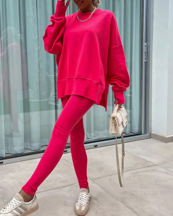 Set Slim Broek Los Sweatshirt