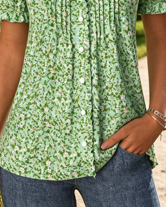 Blouse V-Hals Bloemenprint