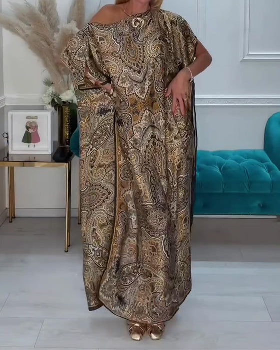 Jurk Een-Schouder Asymmetrisch Off-Schouder Vakantie Maxi