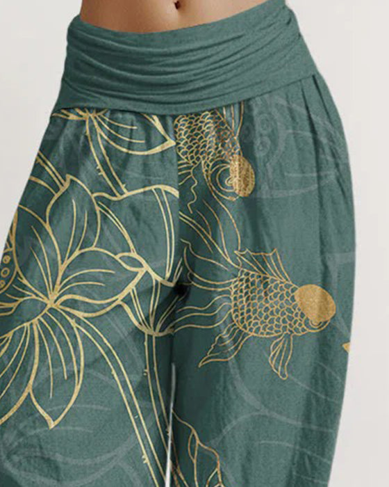 Broek Hoge Taille Geplooide Taille Harem