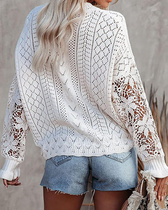 Pullover Effen Kleur Ronde Hals