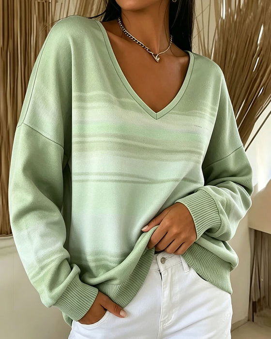 Sweatshirts V-Hals Lange Mouw Ombre