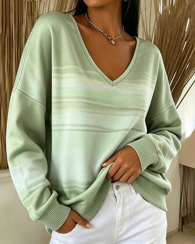 Sweatshirts V-Hals Lange Mouw Ombre