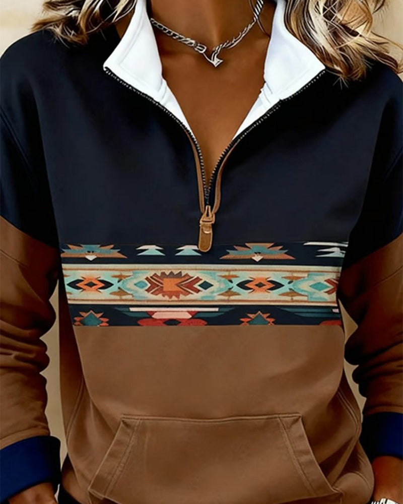 Trui Met Staande Kraag En Colorblock