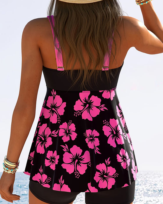 Tankini Vakantie Print Met Strik