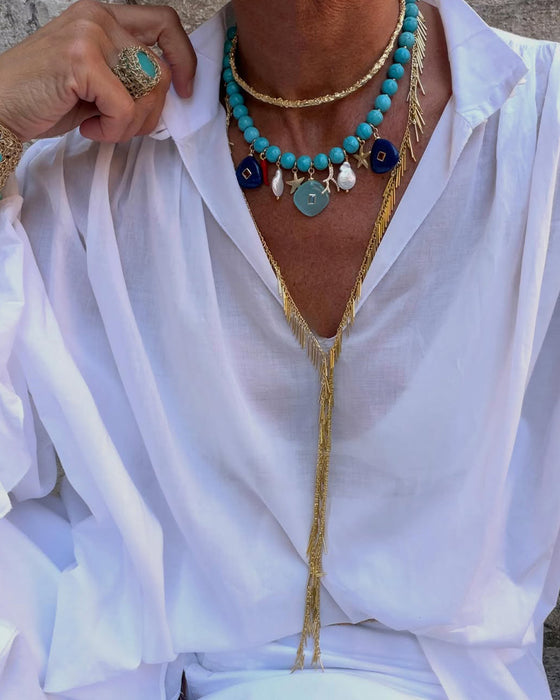 Blouses Geplooid Puff Mouw V-Hals Los