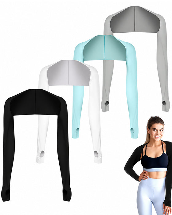 Dames 4-Pack Verkoelende UV-Beschermende Armstukken met Duimgaten