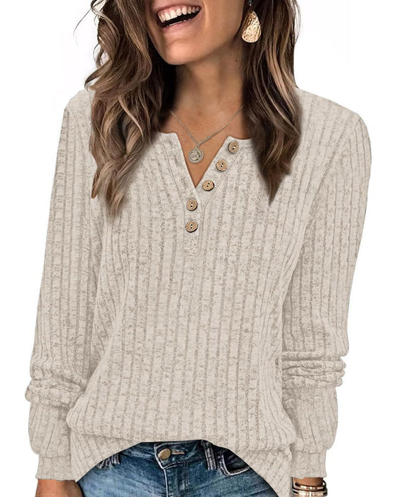 Top V-Hals Knoop Stijlvol