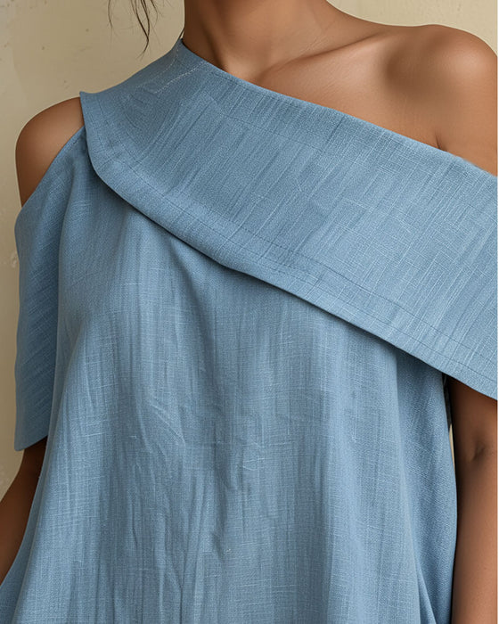 Jurk Off-Schouder Split Lang