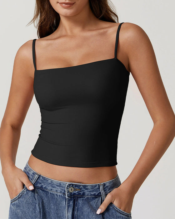 Cami Top Bandjesloos Rechte Hals Bandjes