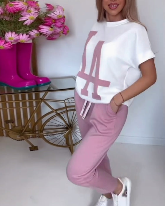 Stel Casual Letter Print Sports in