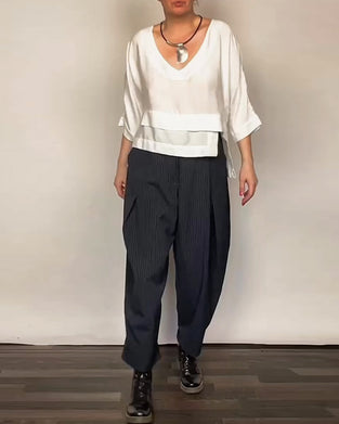 Vrije Tijd Broeken Met Retro Strepen