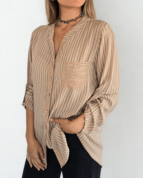 Overhemd Mode Paillet Gestreept