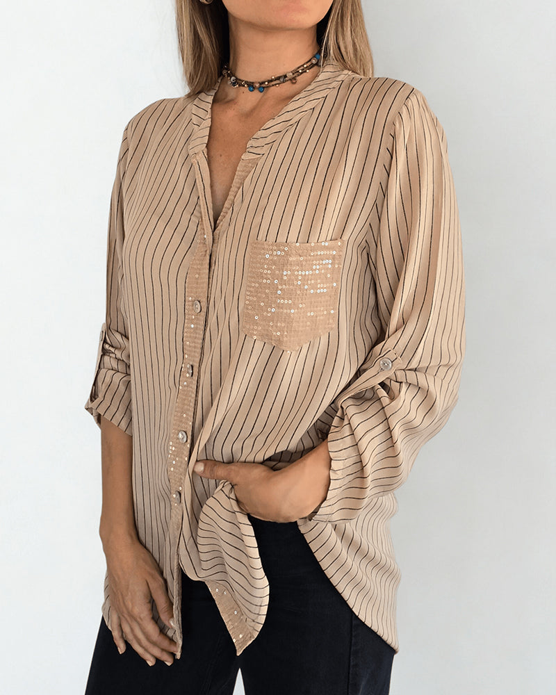 Overhemd Mode Paillet Gestreept