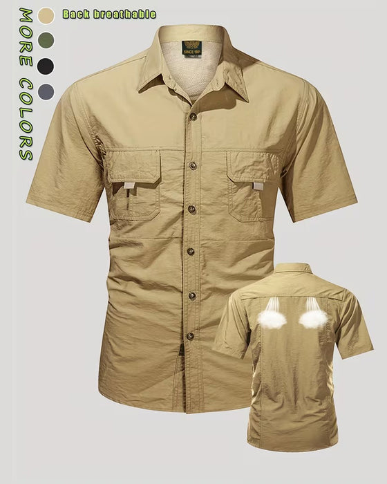 Overhemd Van Ademend Materiaal Korte Mouw Casual Look