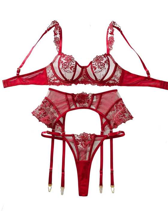 Kousenband Lingerie Set 3 Delen