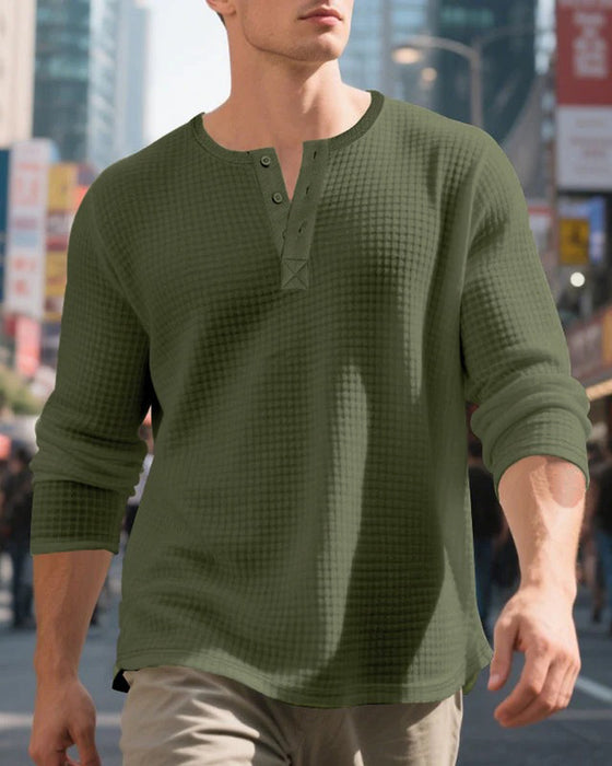 Top Heren Effen Kleur Lange Mouwen