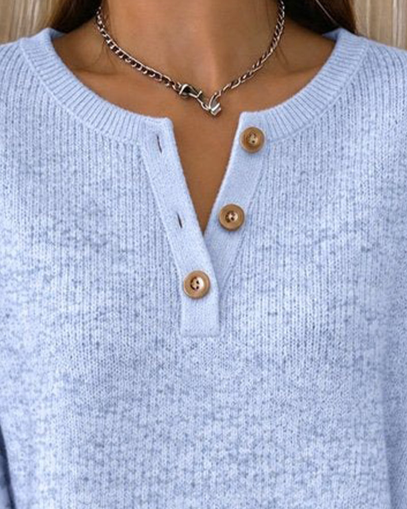 Sweatshirt Ronde Hals Geknoopt Gestreept Loose