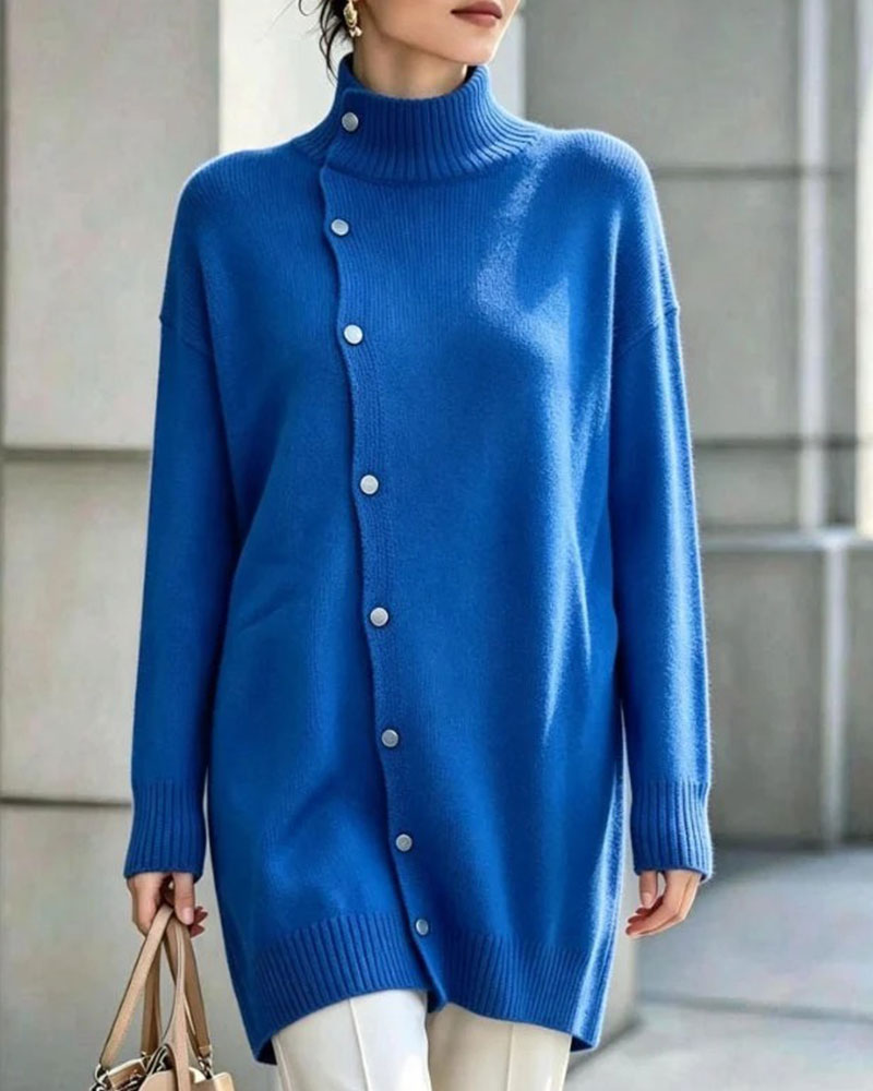 Cardigan Turtleneck Enkel Knoopsluiting