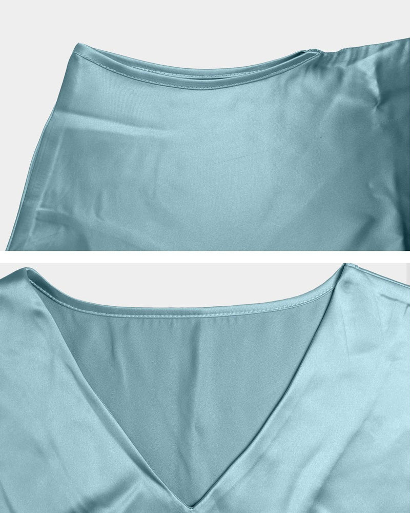 Blouse V-Hals Trekkoord Mouwloos