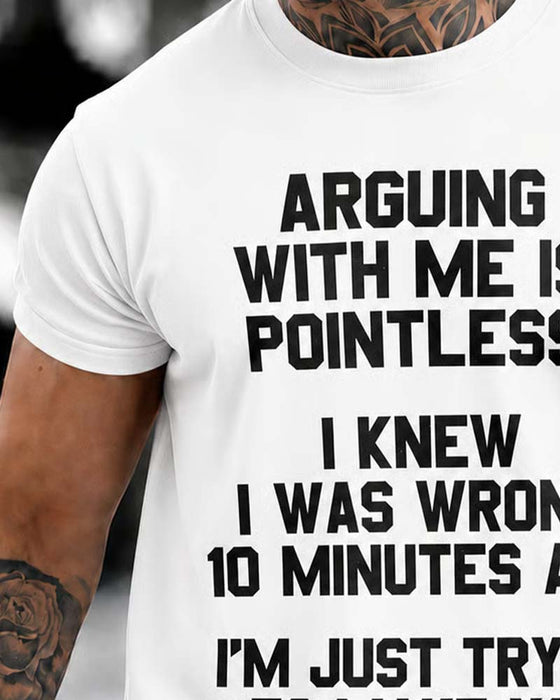 T-Shirt Heren Ronde Hals Letter