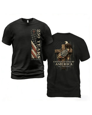 T-Shirt Ronde Hals Voor En Achterkant Print Unisex