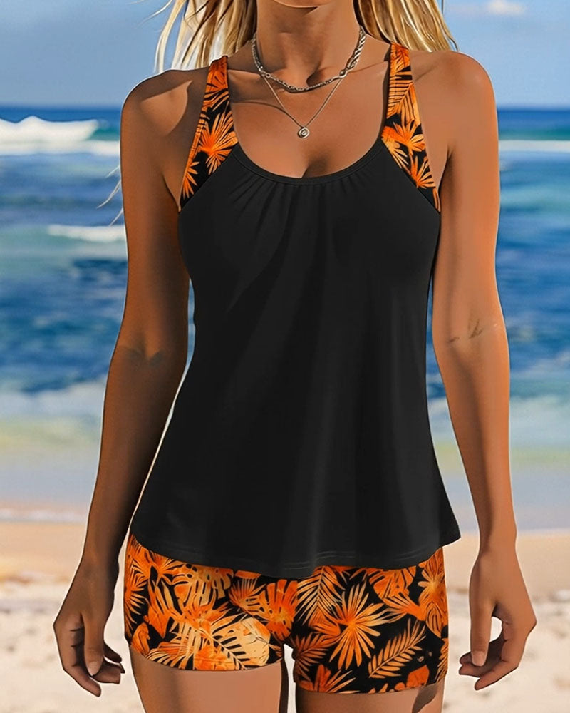 Tankini Mouwloos Tanktop Vierkant Uitgesneden